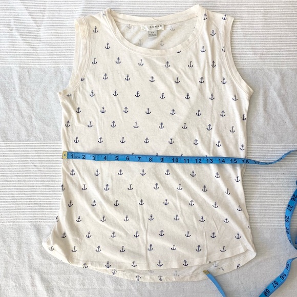 Kenar Linen Blend Anchor Print Tank Top - Picture 5 of 9